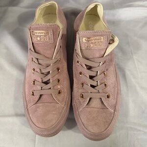 Converse All Star Sneakers in Dusty Pink with Gold Accents